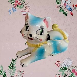 Vintage Tilso Blue Cat Sugar Jar